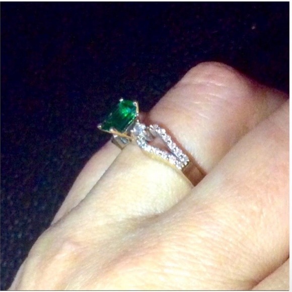 14k Dana Augustine Emerald Cut Emerald & Diamond Ring ☘️ - Picture 12 of 14